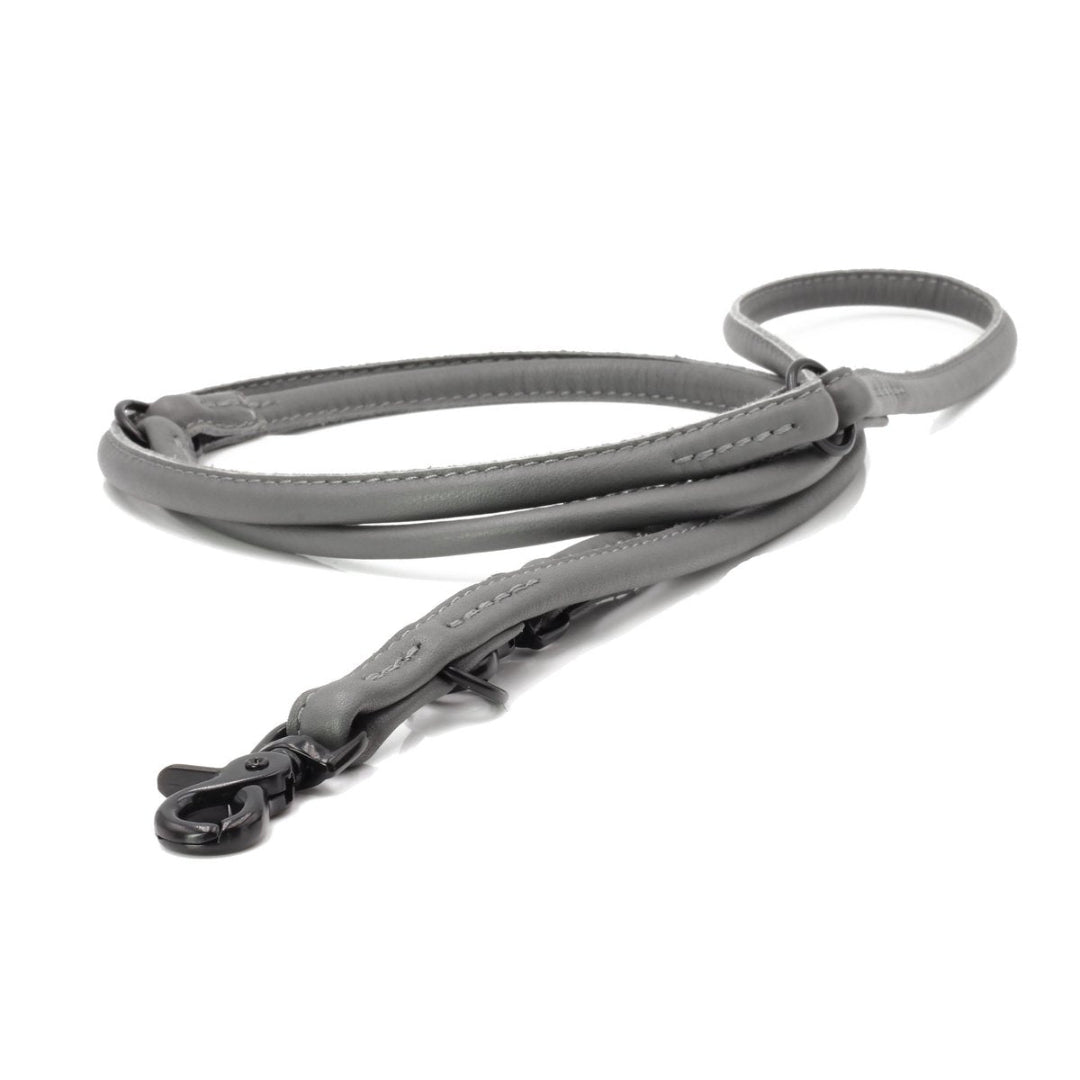 LABONI AMICI Dog Leash – Anthracite – Leather – Handmade & Adjustable