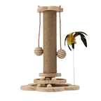 flower tower krabpaal van hout met sisal paal en geïntegreerde speelbaan