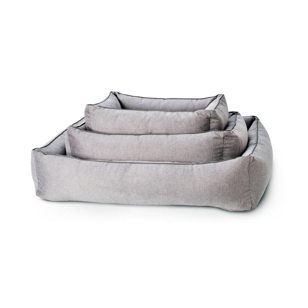 Grijs hondenbed van gerecycled materiaal met orthopedisch matras