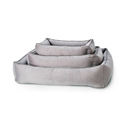 Grijs hondenbed van gerecycled materiaal met orthopedisch matras