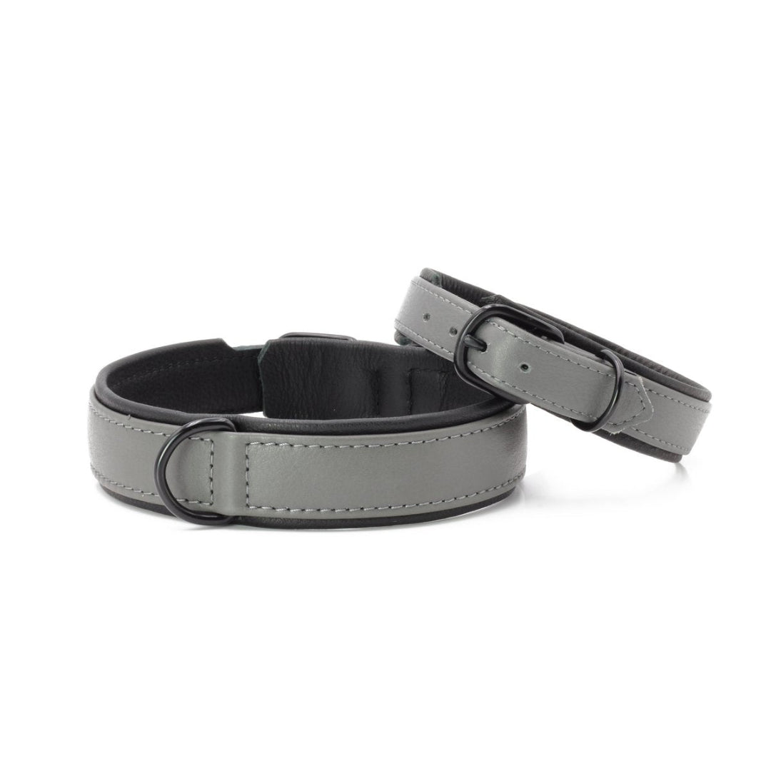 LABONI AMICI halsband van nappaleer in antraciet – handgemaakt, stijlvol en comfortabel

