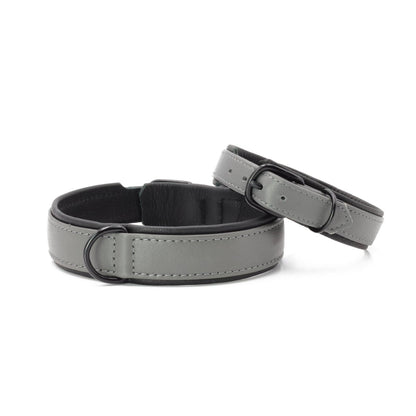 LABONI AMICI halsband van nappaleer in antraciet – handgemaakt, stijlvol en comfortabel

