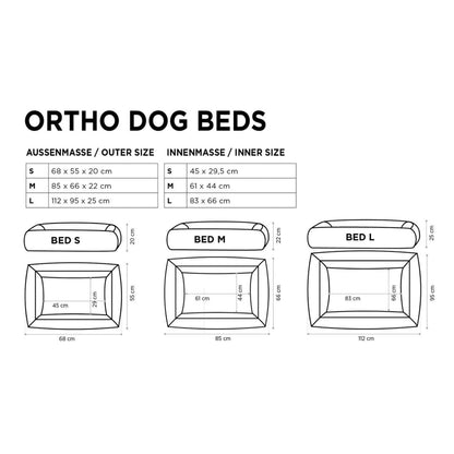 maat tabel van LABONI GLAM orthopedisch hondenbed van fluweel met afneembare hoes, grafiet