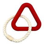 rode triangel van natuurlijk rubber met gedraaid touw voor honden